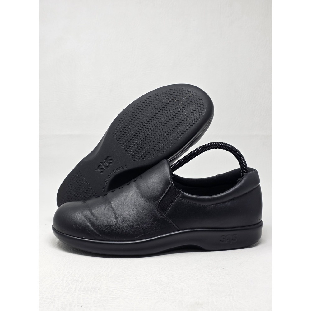 SAS Shoes Womens Size 8 Black Leather Tripad Comfort Viva Slip On Loafer Walking